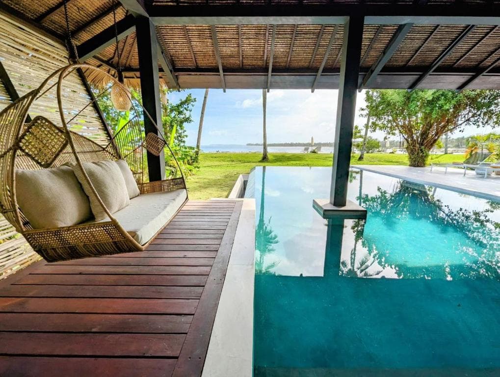 Oceanfront villa and pool at Kalinaw
